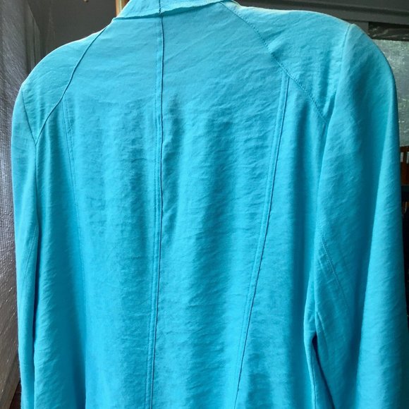 dressy Chico's aqua blue jacket - Picture 3 of 12